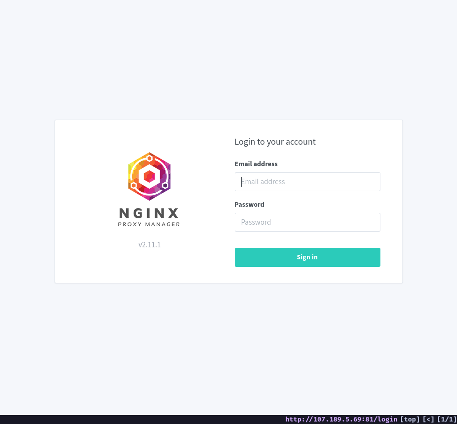 Nginx Proxy Manager Admin Panel